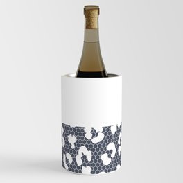 White Leopard Print Lace Horizontal Split on Dark Gray Wine Chiller