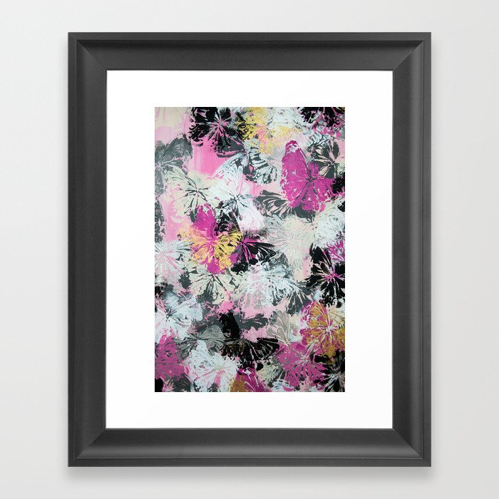 Pink Butterflies Framed Art Print