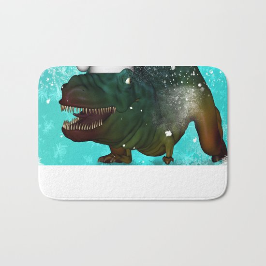 T-rex, merry christmas Bath Mat
