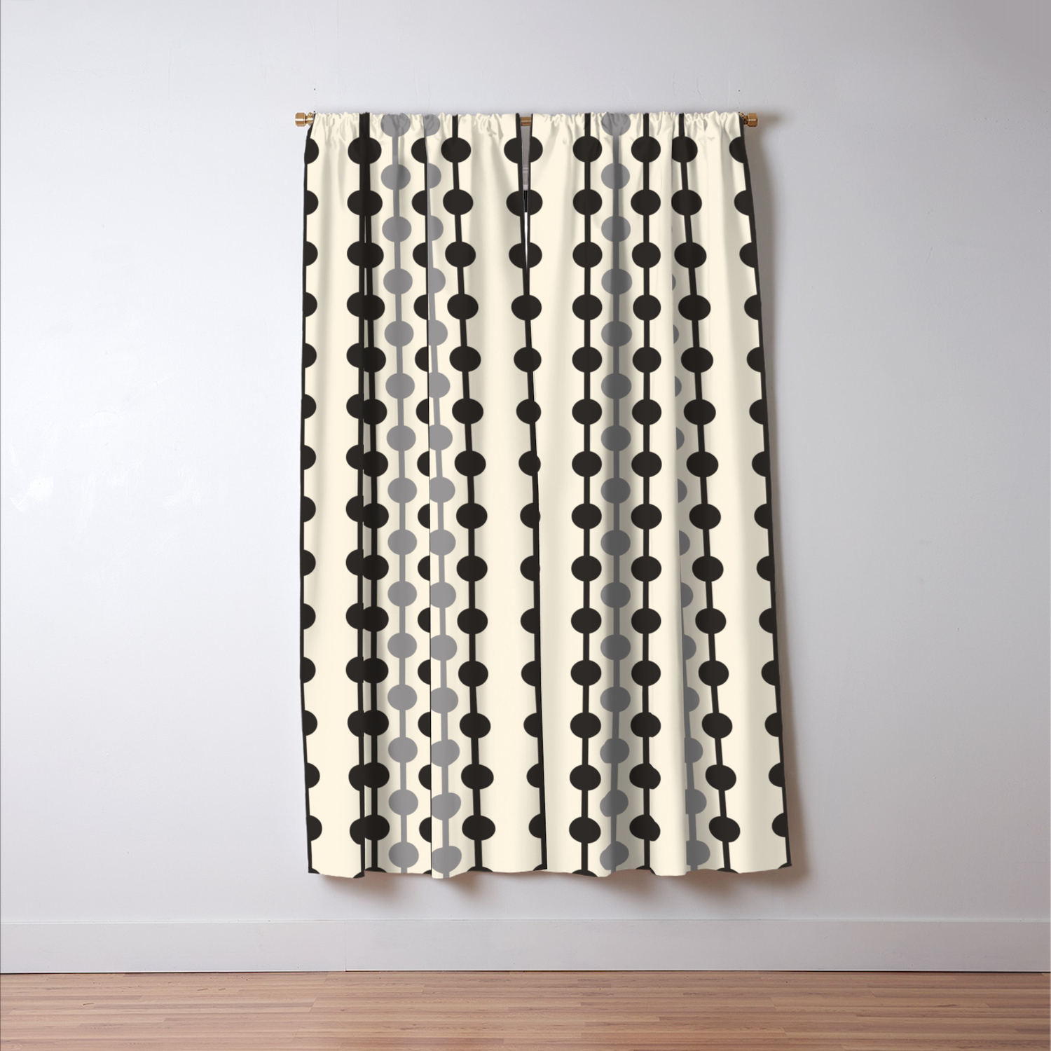 Geometric Droplets Pattern Series In Black Gray Cream Blackout