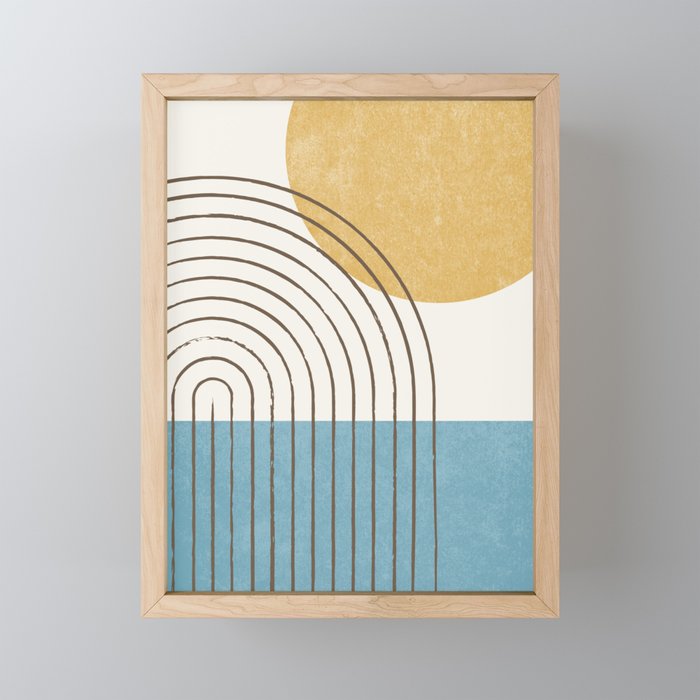 Sunny ocean Framed Mini Art Print