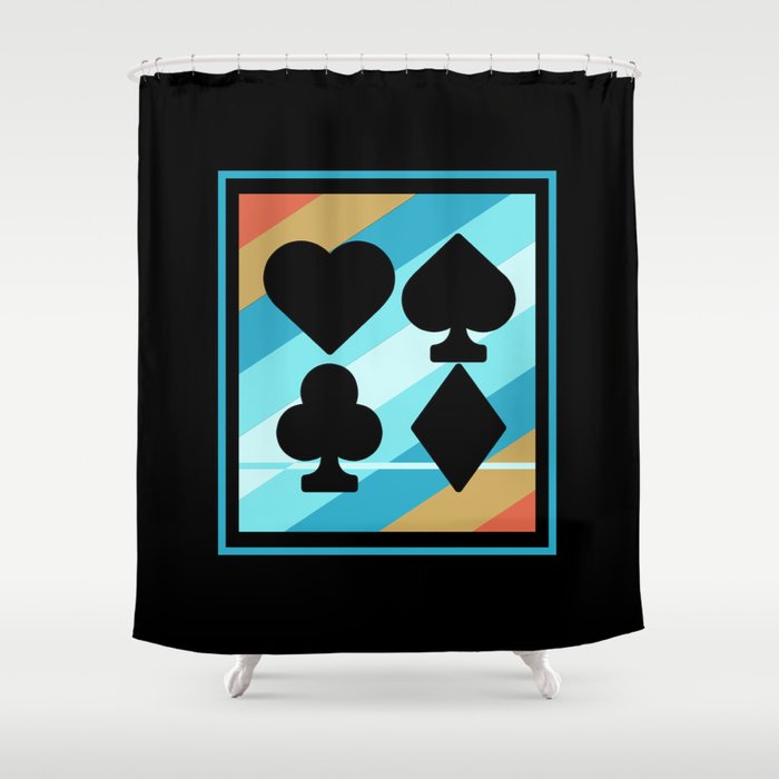 Vintage Poker Card Symbols Shower Curtain By Nik007