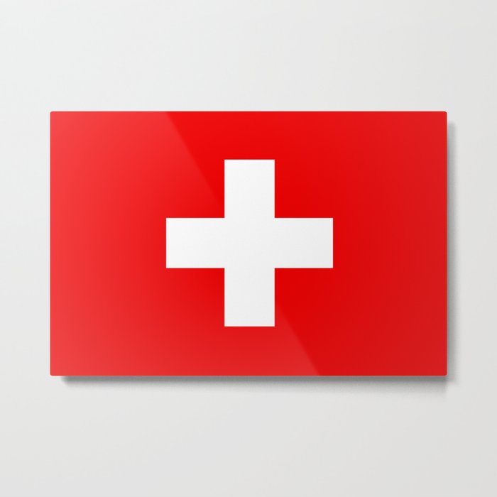 Flag of Switzerland - Swiss Flag Metal Print