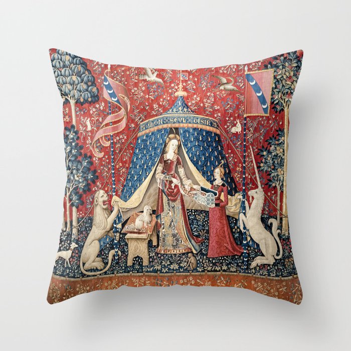 The Lady and the Unicorn, To my only desire Throw Pillow