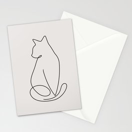 One Line Kitty Stationery Cards