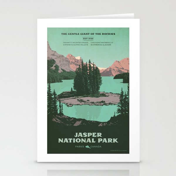 Jasper National Park Poster Stationery Cards
