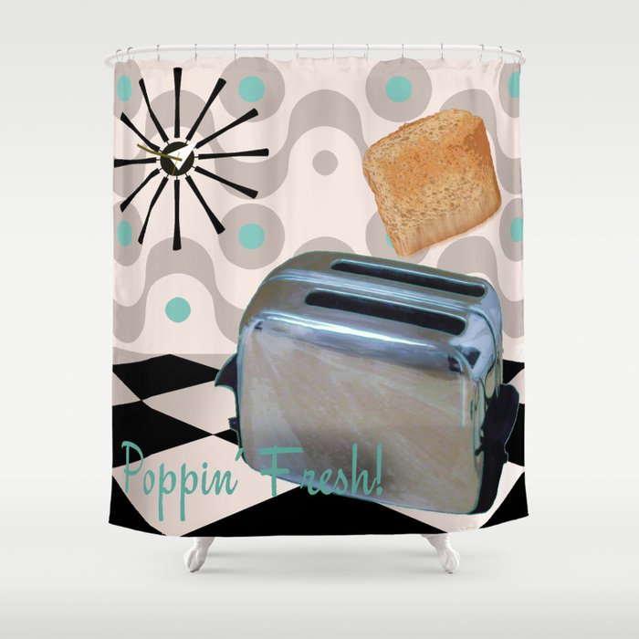 Fifties Kitchen Toaster Shower Curtain