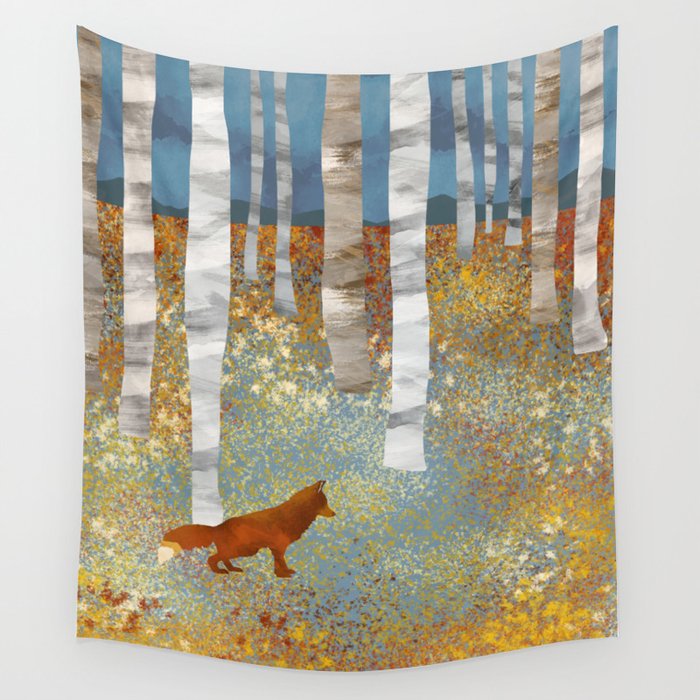 Autumn Fox Wall Tapestry