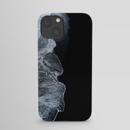 Waves on a black sand beach in iceland - minimalist Landscape Photography iPhone Case