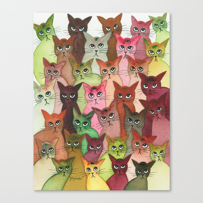 Springfield Many Whimsical Cats Canvas Print