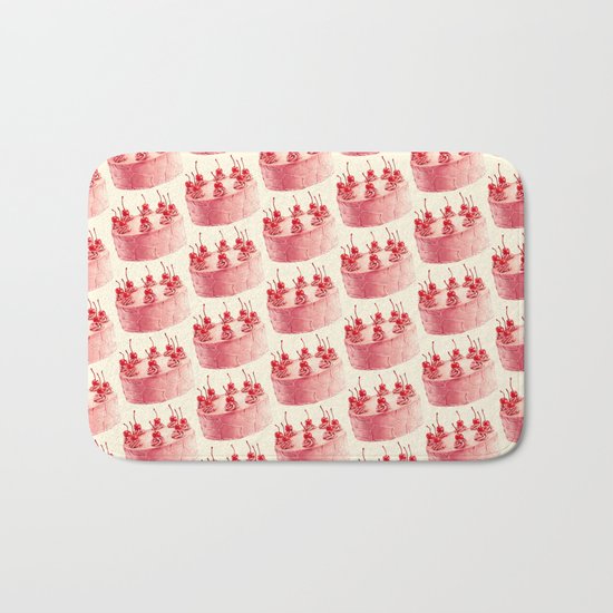 Cherry Cake Pattern Bath Mat