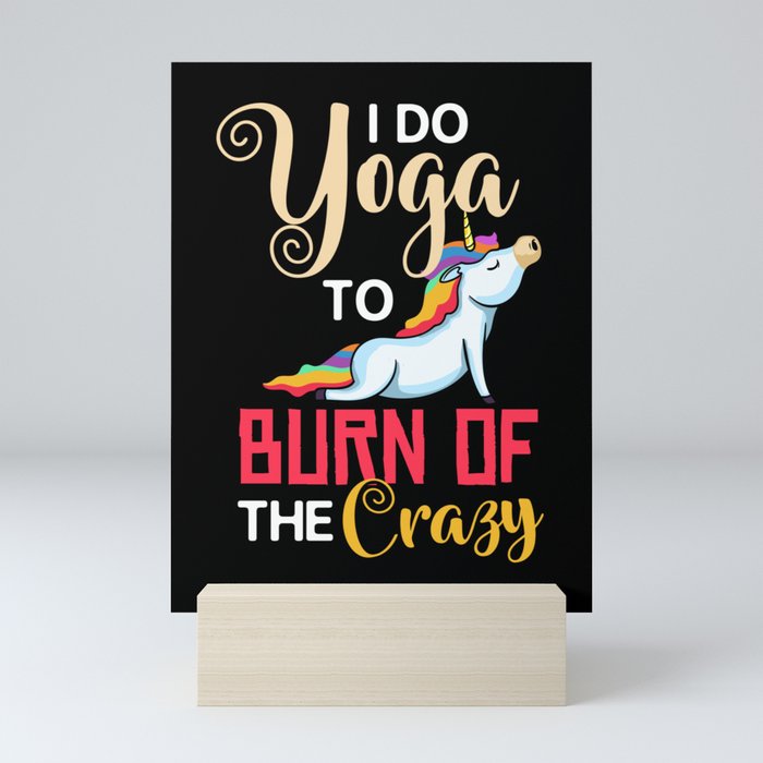 Yoga Unicorn Beginner Workout Quotes Meditation Mini Art Print