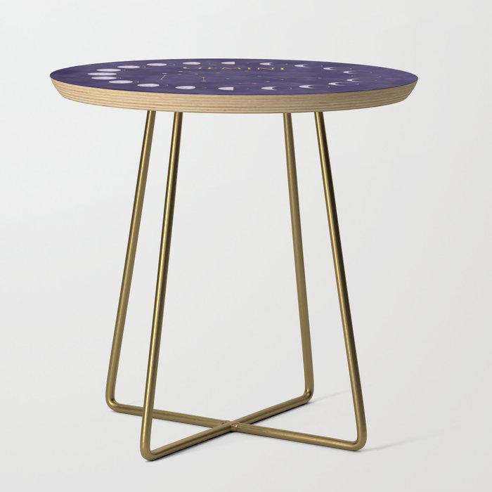 Gemini, Purple Phases of the Moon Side Table