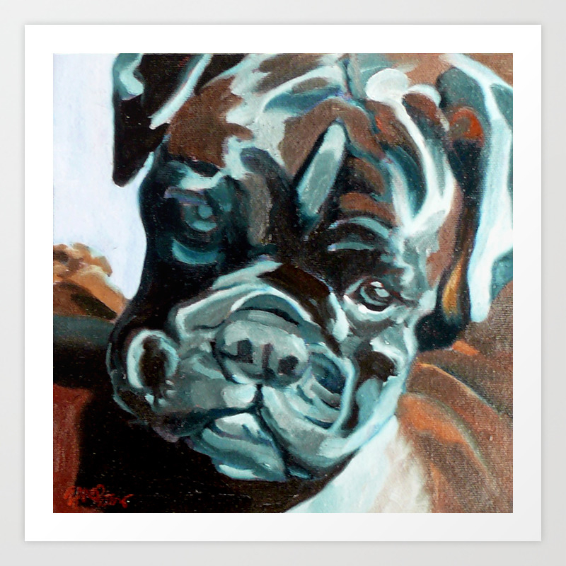Smokey The Boxer Dog Art Print By Evelynmccorristinpeters Society6