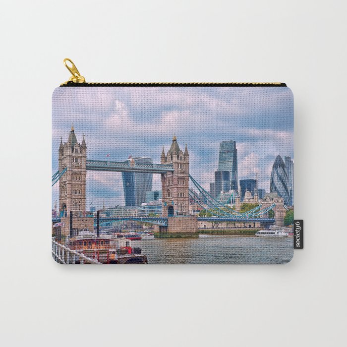 London Tower Bridge Blue Carry-All Pouch