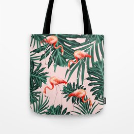 Summer Flamingo Jungle Vibes #1 #tropical #decor #art #society6 Tote Bag
