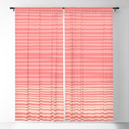 Natural Stripes Modern Minimalist Colour Block Pattern in Pink and Blush Blackout Curtain