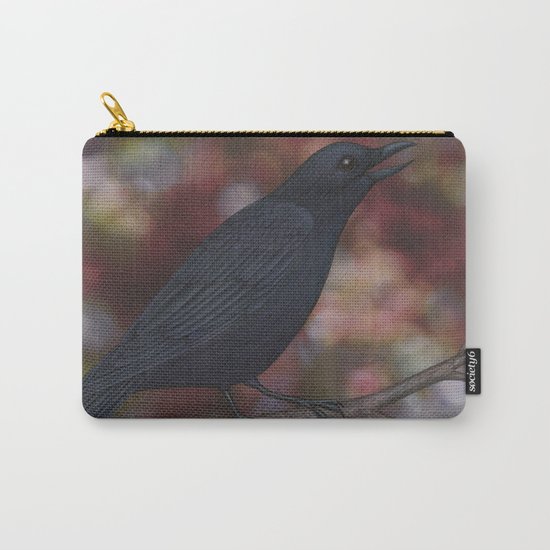 crow on a branch bokeh Carry-All Pouch