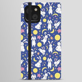 Moon Bunny (Blue) iPhone Wallet Case