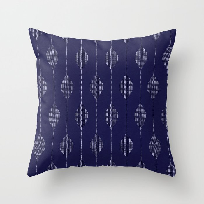 Indigo Sashiko Pattern Throw Pillow