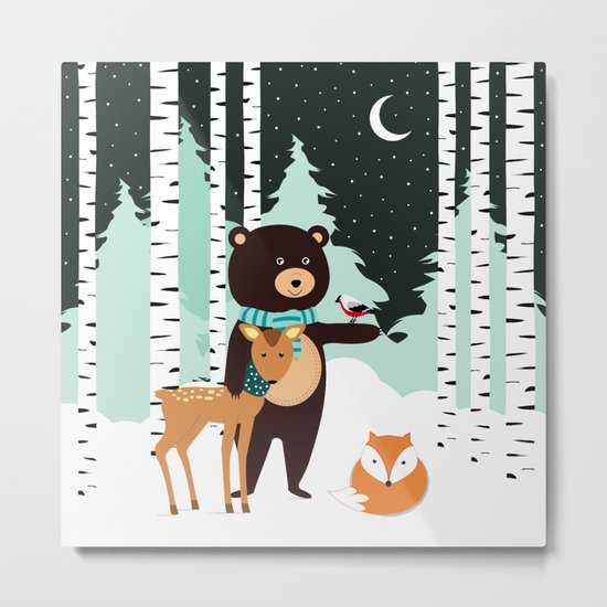 Friends in winter Metal Print