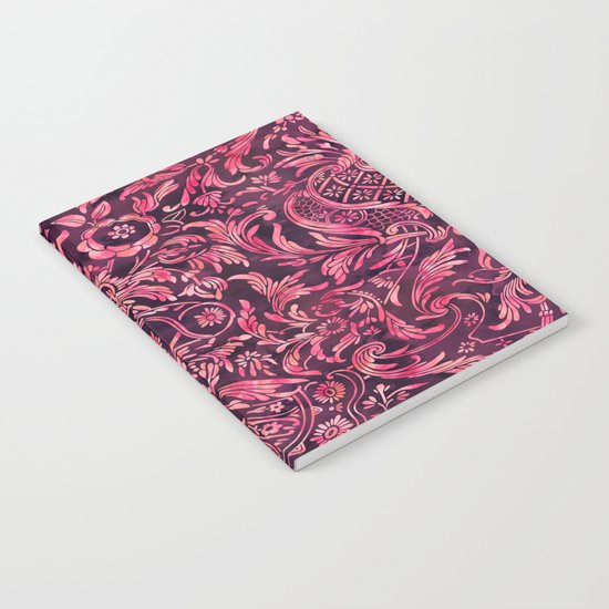 Watercolor Damask Pattern 01 Notebook