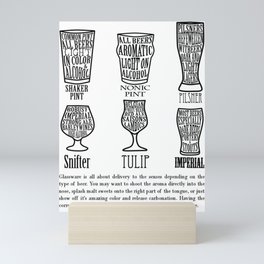Beer Glass InfoGraphic Mini Art Print
