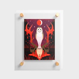 Hush, now. - Barn owl with skull Floating Acrylic Print