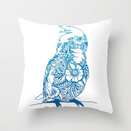 Henna Cockatiel - White background Throw Pillow