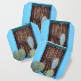 Aqua Wall + Cactus :: Barrio Viejo Tucson Coaster