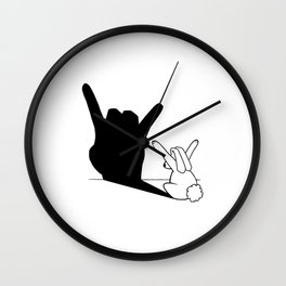 Rabbit Rock and Roll Hand Shadow Wall Clock