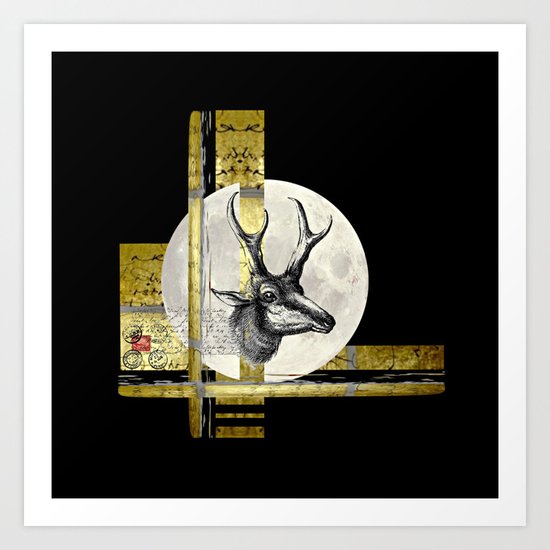 Golden. A. Art Print