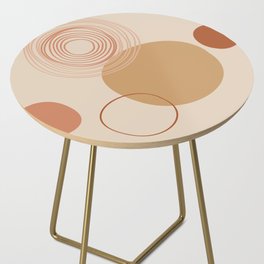 Abstract Circles and Rings in Earth Tones Side Table