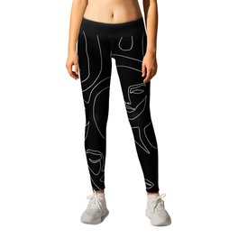 Faces in Dark Leggings | Continuousline, Drawing, Finearts, Sketch, Female, Curated, Oneline, Pattern, Minimal, Face 