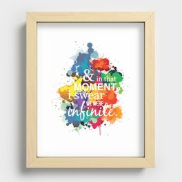 And In That Moment I Swear We Were Infinite - Perks of Being a Wallflower - Paint Splatter Poster Recessed Framed Print