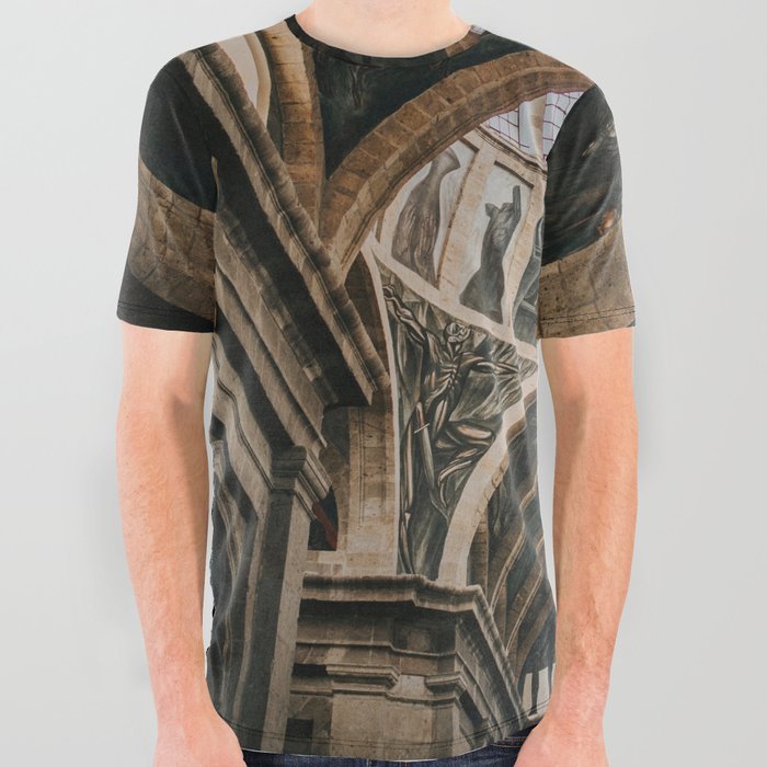 Mexico Photography - The Beautiful Ceiling Of A Majestic Building All Over Graphic Tee