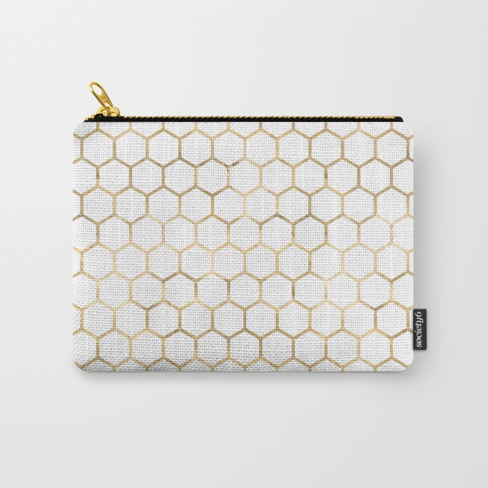 Golden Honeycomb Pattern Carry-All Pouch