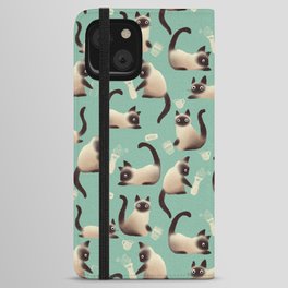 Bad Siamese Cats Knocking Stuff Over iPhone Wallet Case