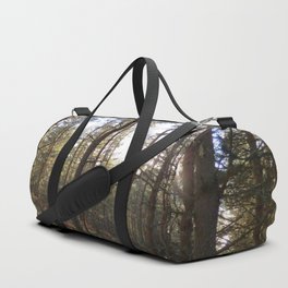 Winter Sunlight in a Scottish Pine Forest Duffle Bag