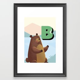Print, Animal, bear, B, Baby, Nursery, Kids, Girl, Boy, Wall Art, Digital Framed Art Print