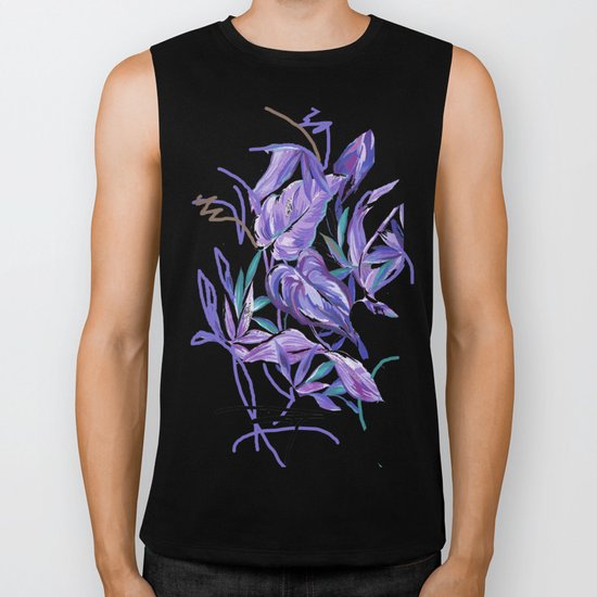 Spring tropical leaves Biker Tank