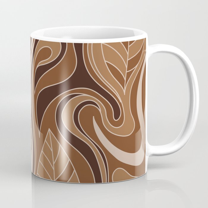 abstract earth tone leaves  Coffee Mug