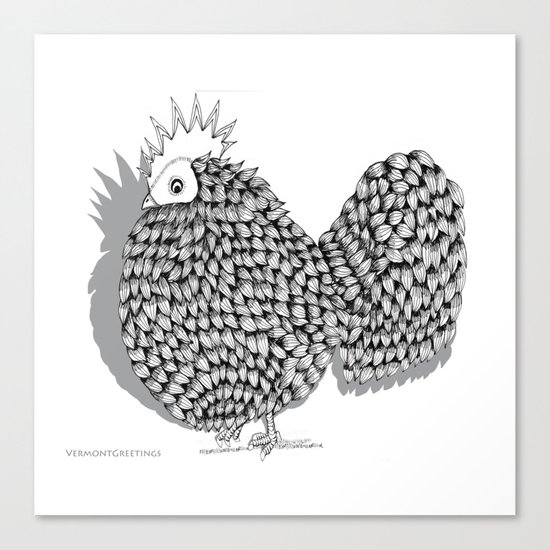 Zentangle Illustration - Funky Chicken Canvas Print