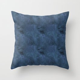 Dark Blue Batik Pattern Throw Pillow