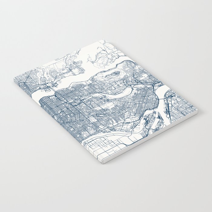 Canada, Vancouver Map - Illustrated City Poster Notebook