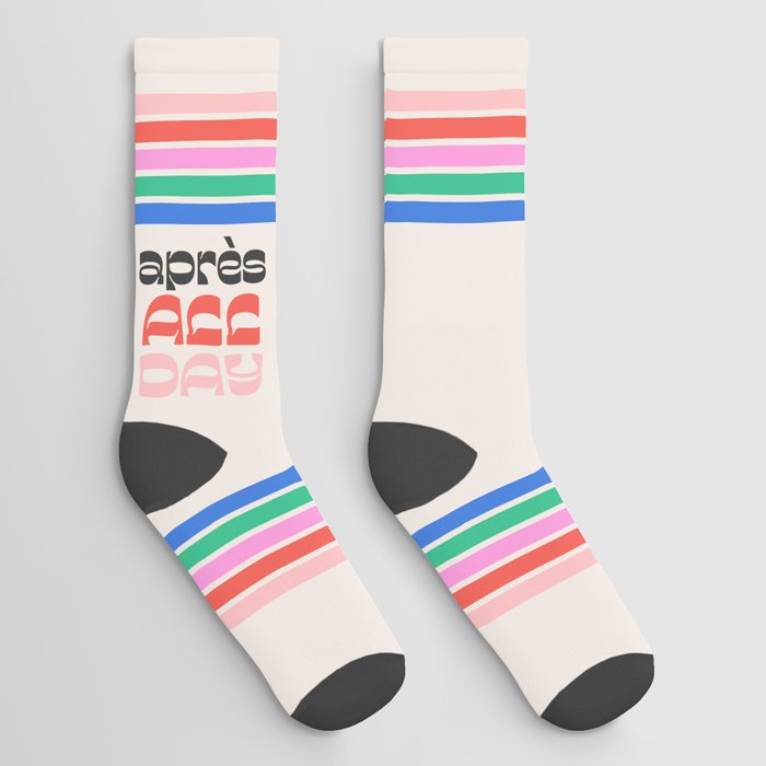 Apres All Day - Retro Striped and Type Socks