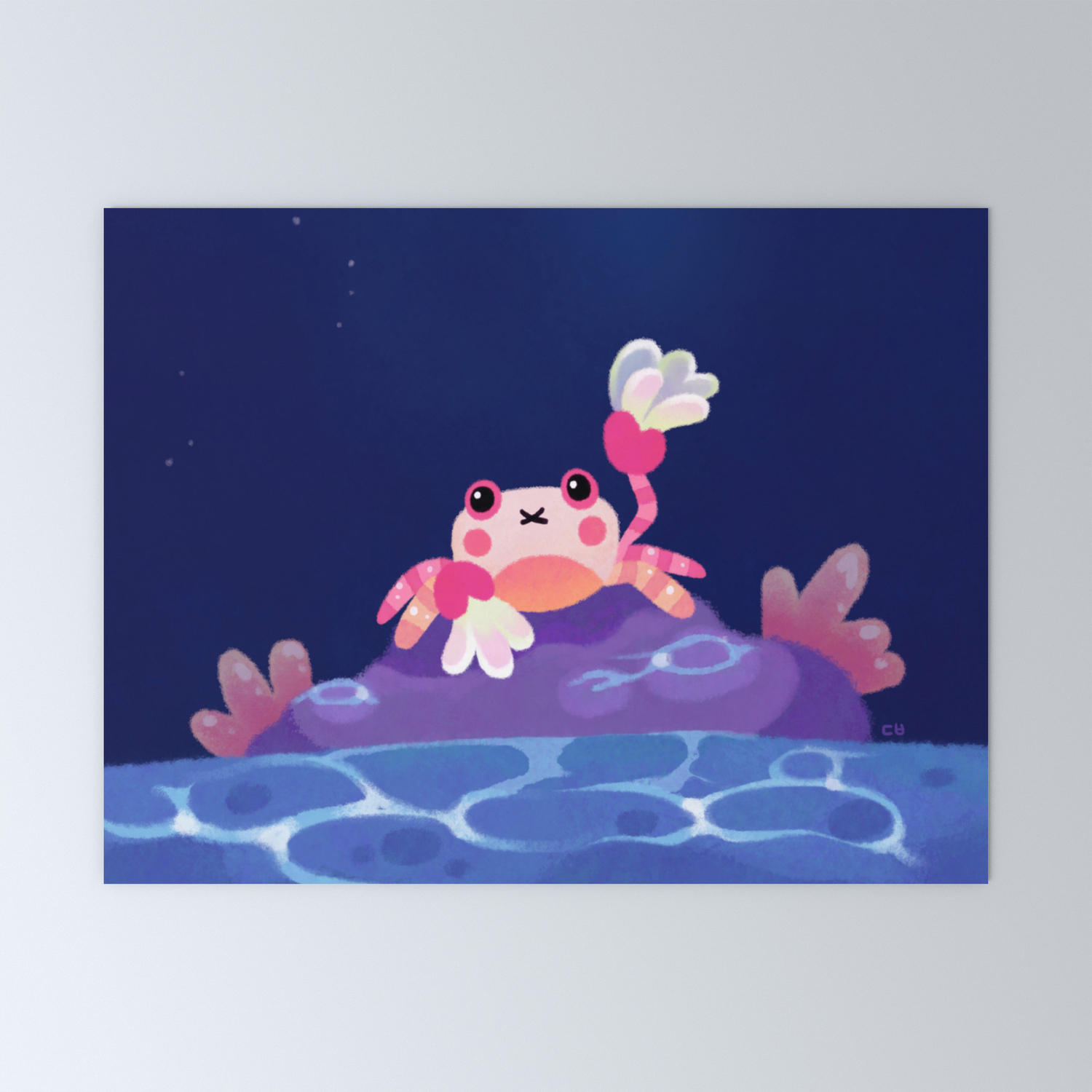 Pom Pom Crab Mini Art Print By Pikaole Society6