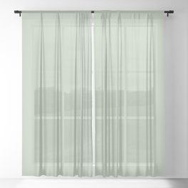 Light Gray-Green Solid Color Pantone Bo Choy 13-6208 TCX Shades of Green Hues Sheer Curtain
