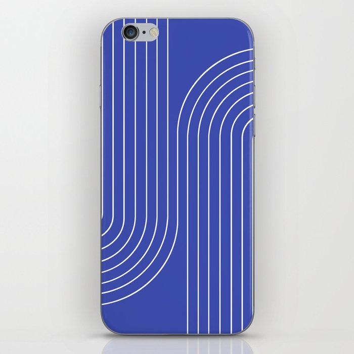 Minimal Line Curvature LXIX Bright Blue Mid Century Modern Arch Abstract iPhone Skin