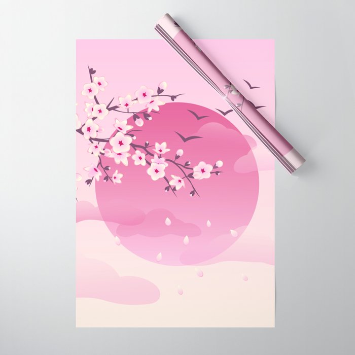 IPad Case Japan iPhone Case Sun Pink Sky Art Sakura Blossom 